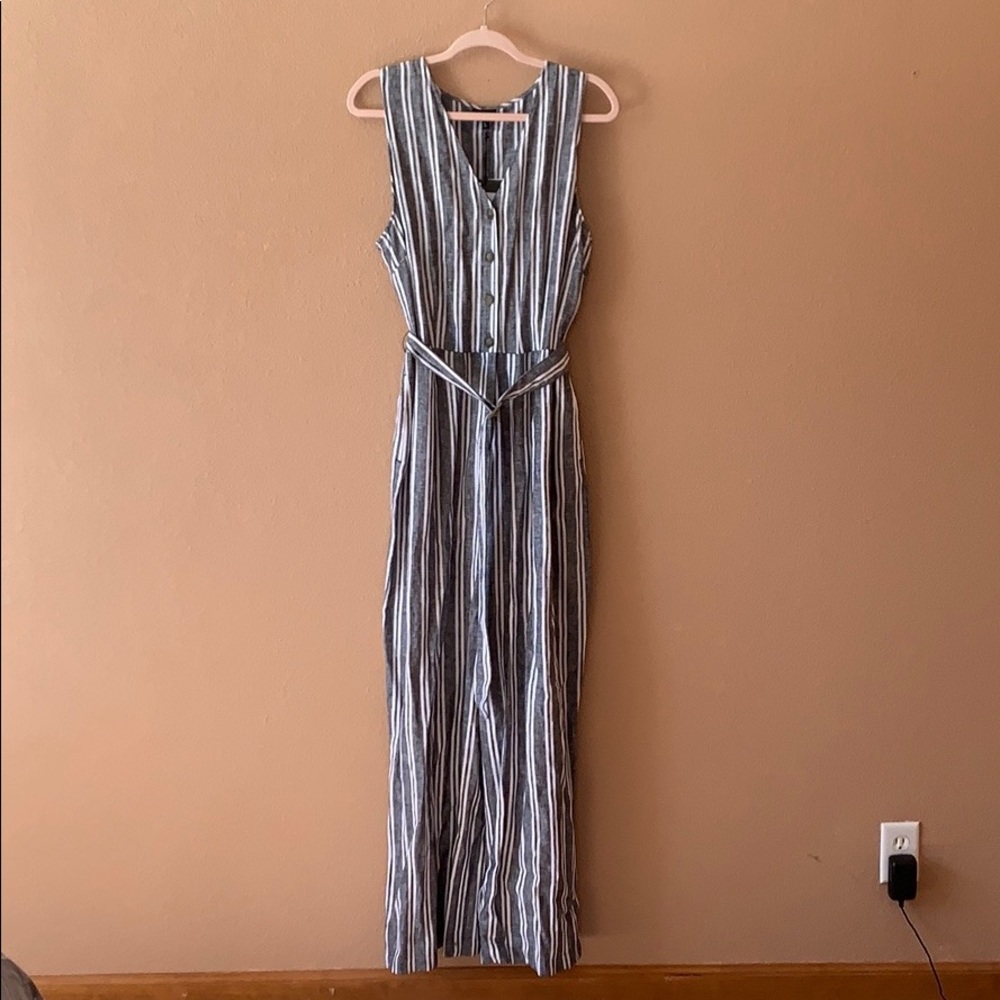 Who What Wear Striped one-piece with belt